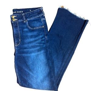 American Eagle High Rise Artist Flare Denim Jeans 14 Long